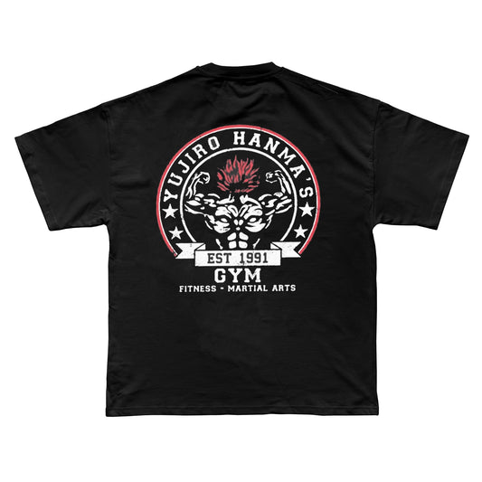 BACKPRINT YUJIRO HANMA GYM BLACK TEE